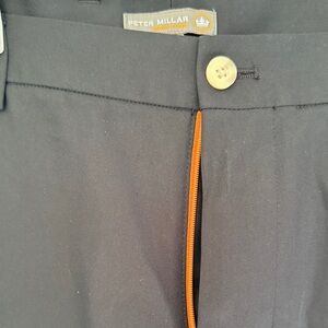 Peter Millar Black Pants with Orange Detail